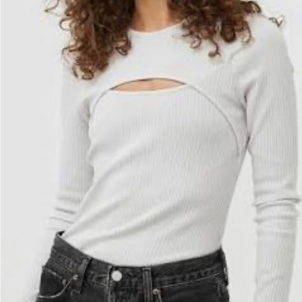 Agolde Ribbed White Top